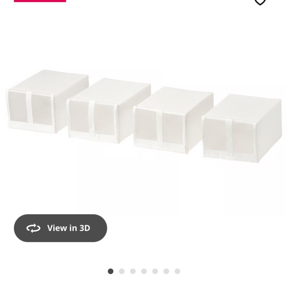 4-Pack Skubb Shoe Storage Boxes, from Ikea, White